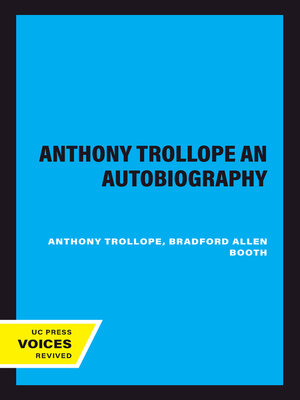 cover image of Anthony Trollope an Autobiography